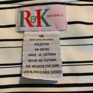 R&K Originals Women's Black and White Striped Blazer